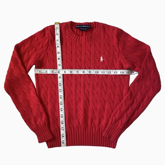 Ralph Lauren Sport Pullover Cable Knit Sweater Red. Size Small or 8 - Picture 5 of 7